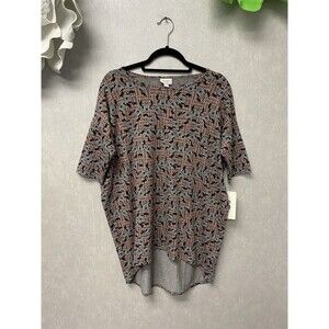 LuLaRoe Irma Grey/Red Disney - Minnie Highlow Top Size Small